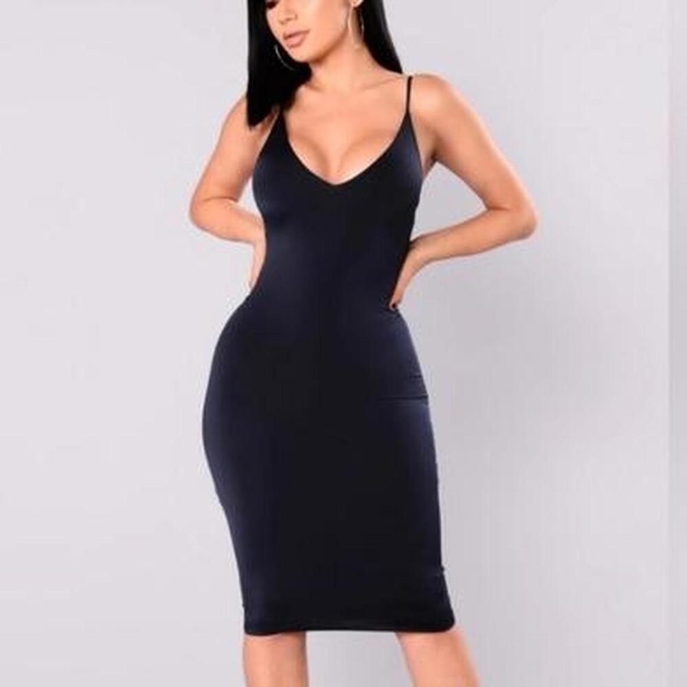 2 Pack Women's Navy and Black Midi Dresses